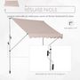 Voir la diapositive 4 : OUTSUNNY Store banne manuel rétractable 2L x 1,5l x 1,7-2,8H m inclinaison réglable installation rapide métal alu polyester beige
