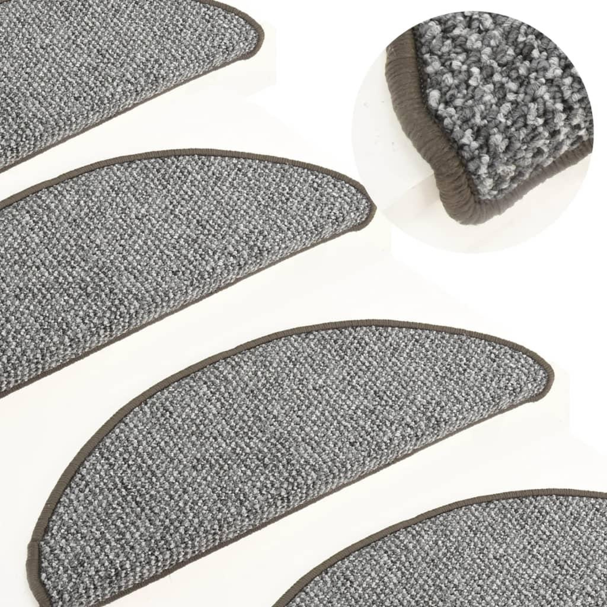 Voir la diapositive 1 : VIDAXL Tapis de marches d'escalier 15 pcs Gris 56x17x3 cm