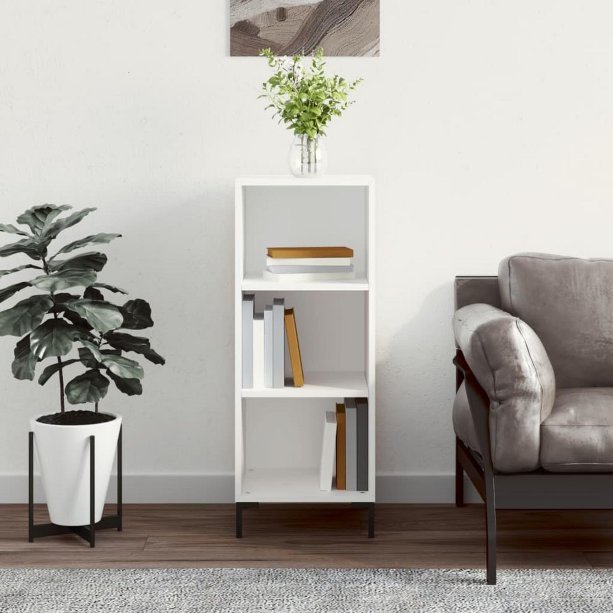VIDAXL Buffet blanc 34,5x32,5x90 cm bois d'ingenierie