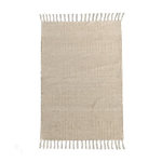 FUTURE HOME Tapis déco à franges en jute et coton. Coloris disponibles : Beige