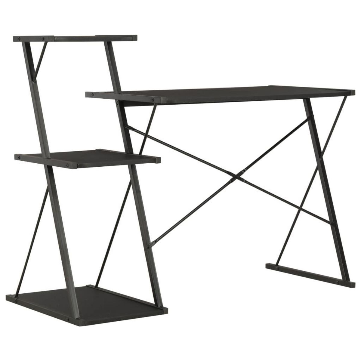 VIDAXL Bureau avec etagere Noir 116x50x93 cm