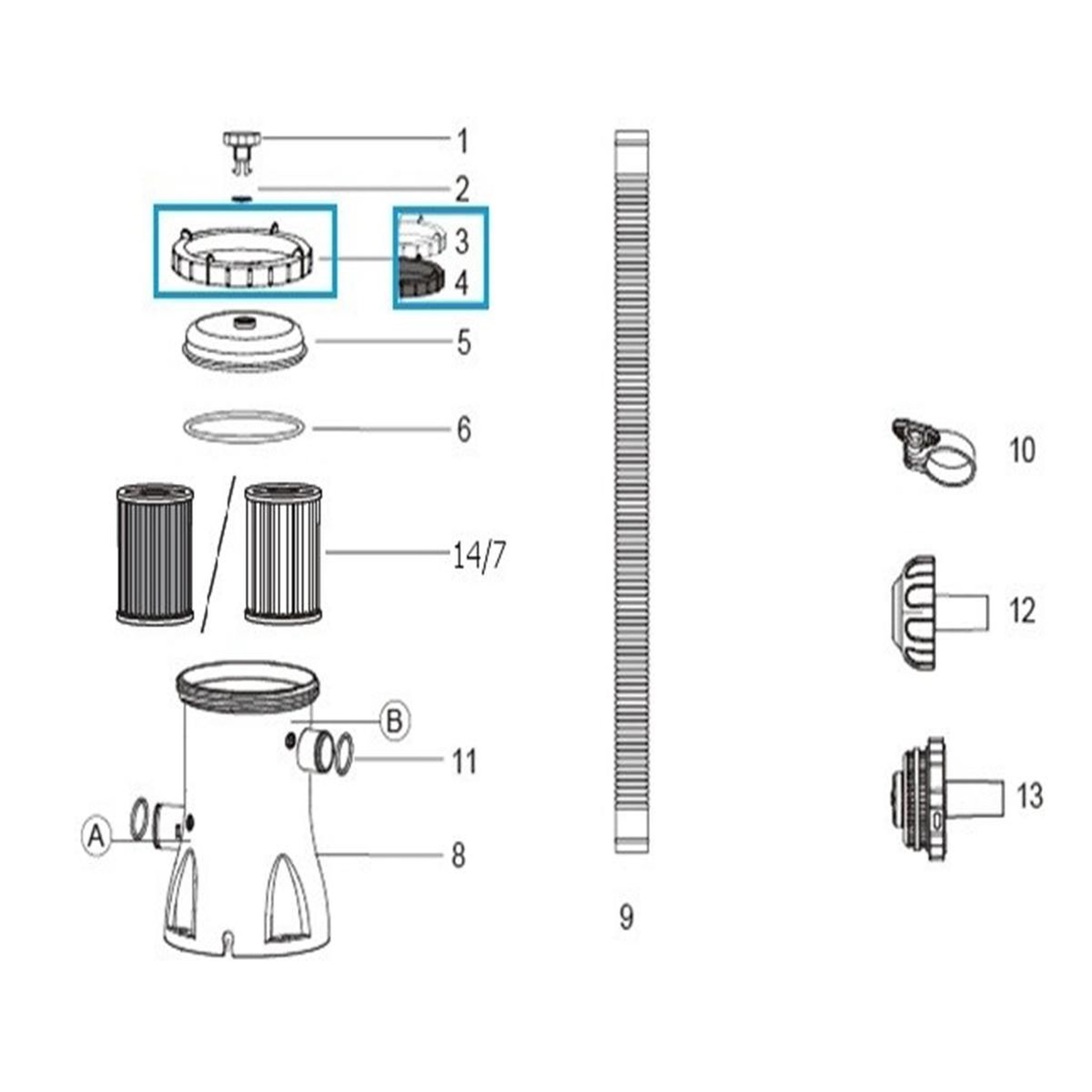 Voir la diapositive 2 : BESTWAY Bague de serrage pour filtre à cartouche - Bestway