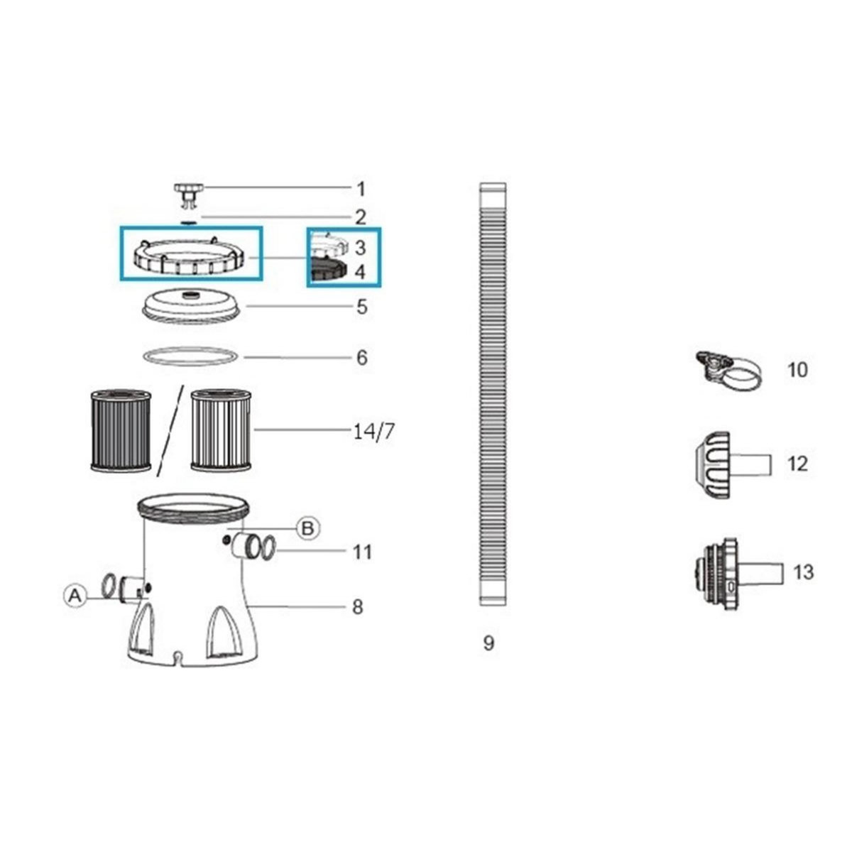 BESTWAY Bague de serrage pour filtre à cartouche - Bestway