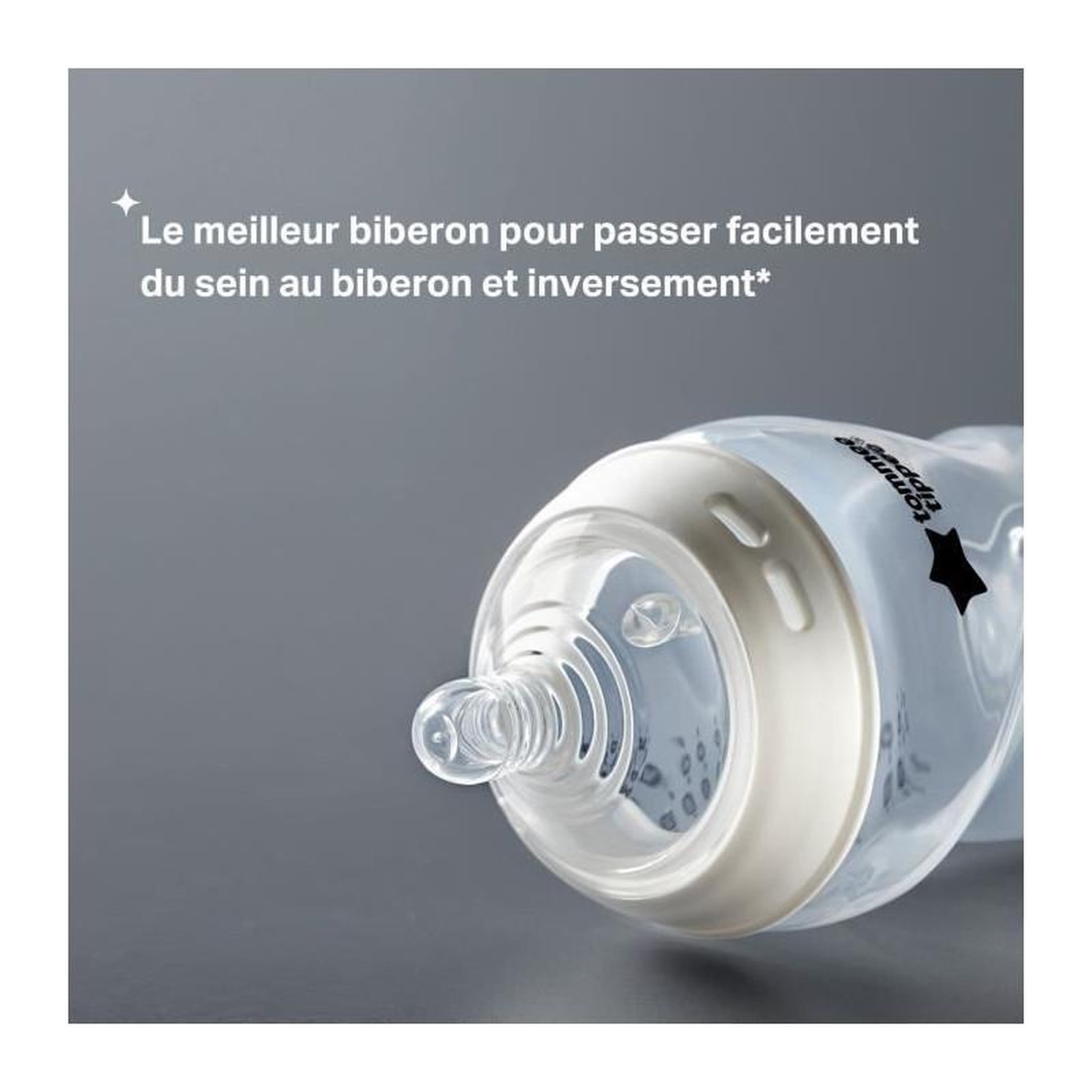 Voir la diapositive 4 : TOMMEE TIPPEE Biberons - TOMMEE TIPPEE - NATURAL START - 260 ml - Anti-colique - Tétine imitant la forme du sein - Lot de 2