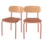 Voir la diapositive 1 : Rendez vous déco Lot de 2 chaises en bois clair et tissu bleu canard - Alba