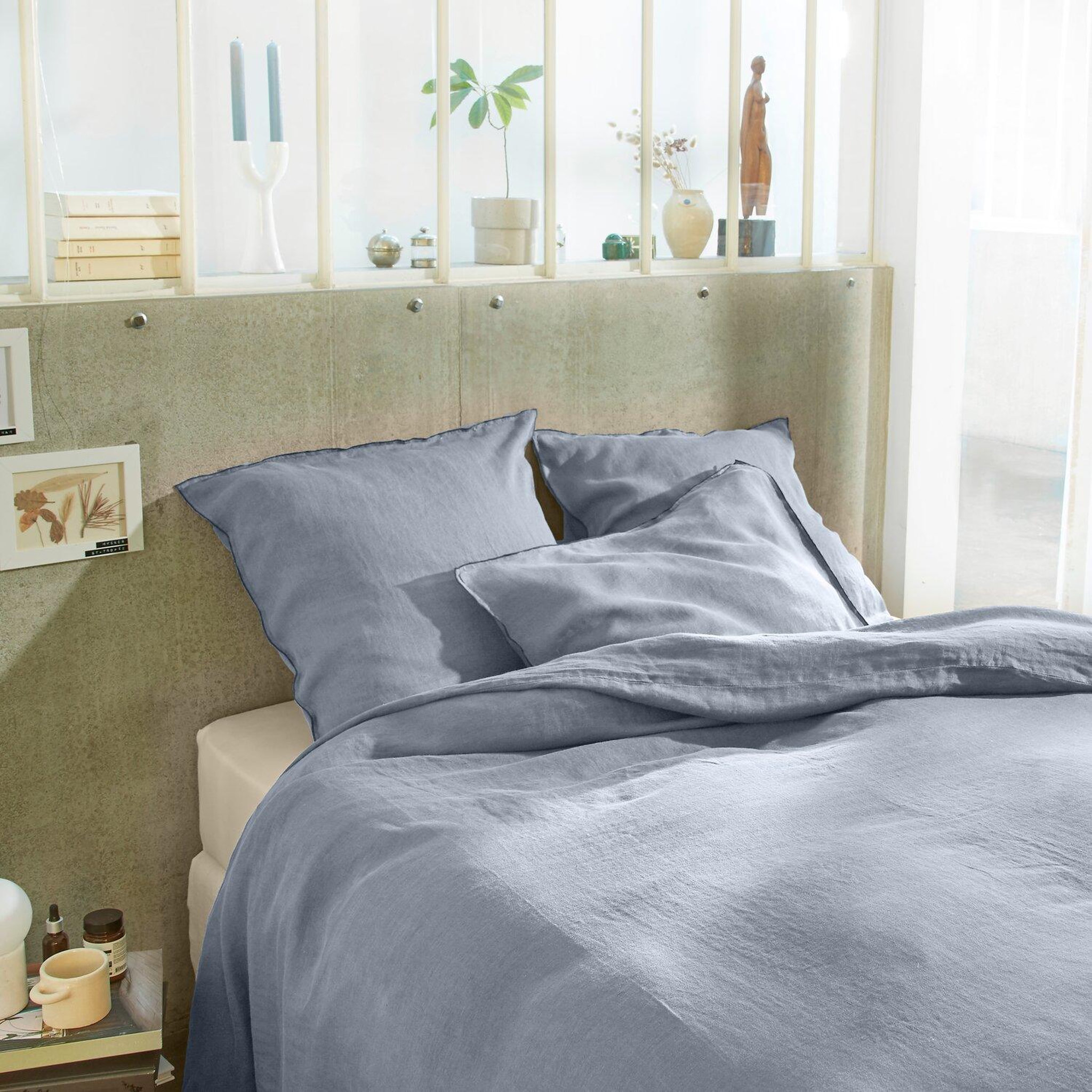 Voir la diapositive 6 : BATON ROUGE Parure de housse de couette 100% lin lavé 160gsm