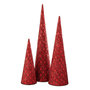 Voir la diapositive 1 : Paris Prix Lot de 3 Cônes de Noël  Perles  45cm Rouge