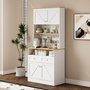 Voir la diapositive 5 : MERAX Buffet de cuisine 4 portes 2 tiroirs - 80 cm blanc+naturel mdf