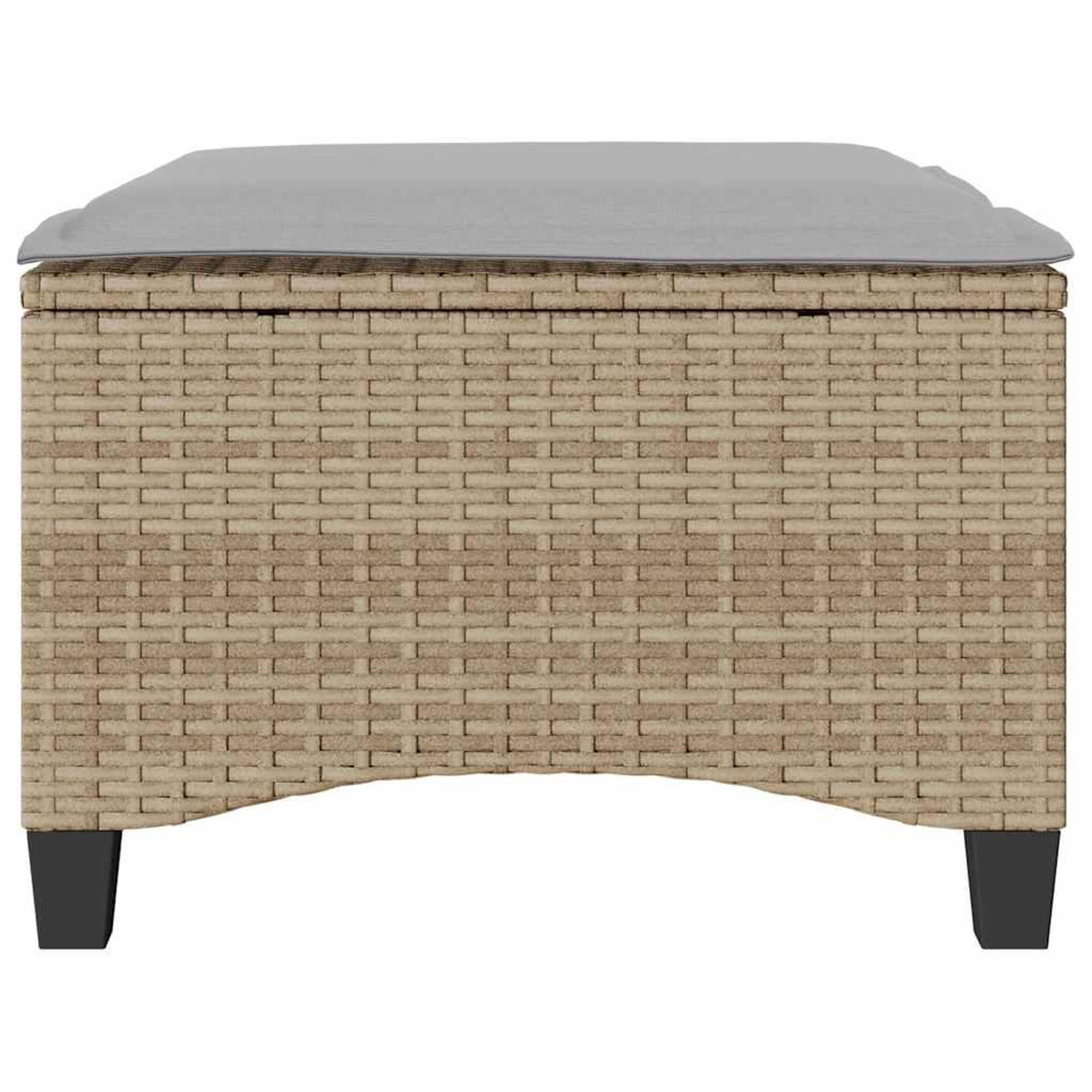 Voir la diapositive 4 : VIDAXL Tabourets jardin coussins 2 pcs beige 55x55x36cm resine tressee