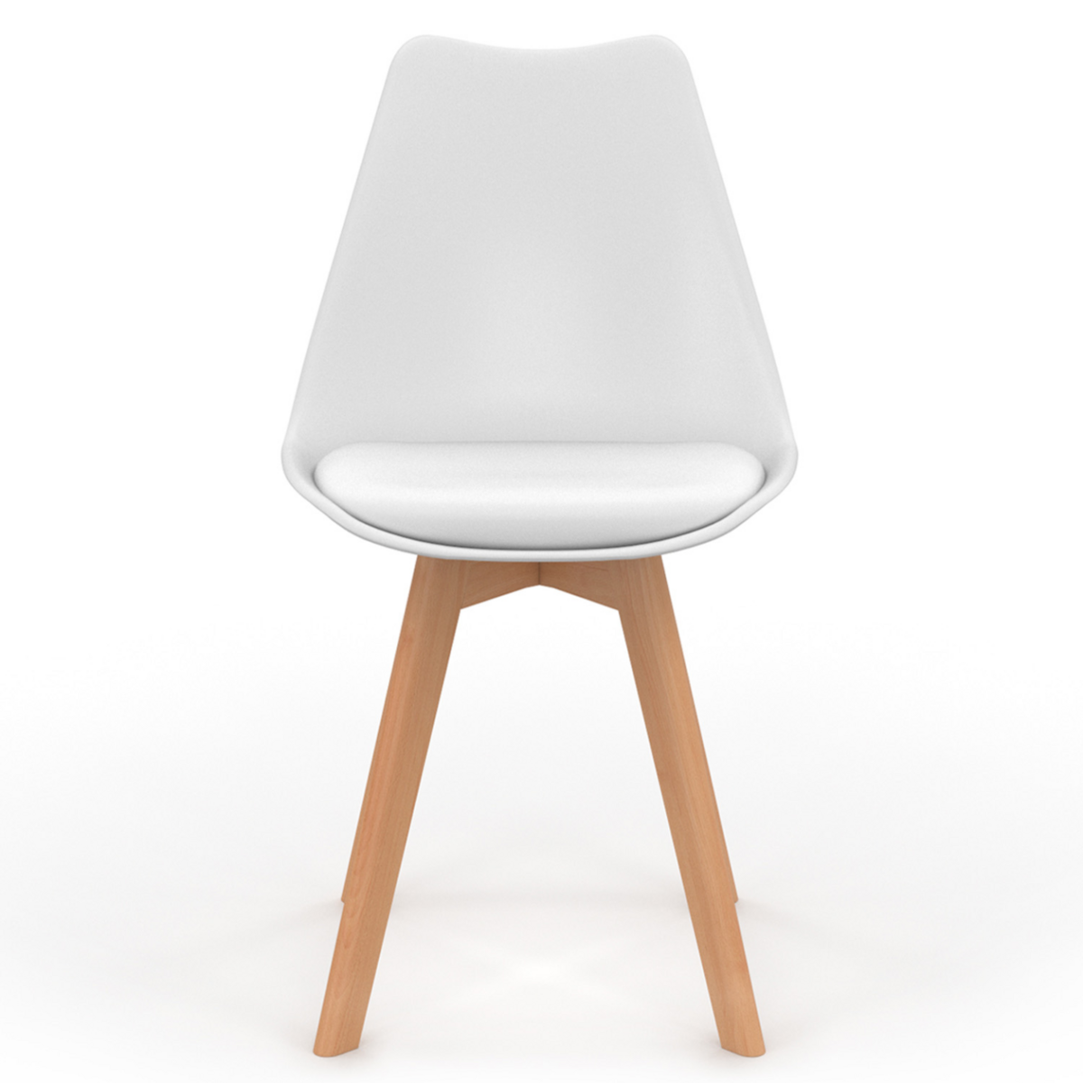 ID MARKET Lot de 4 chaises scandinaves SARA blanches pour salle à manger