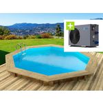 Habitat et Jardin Piscine bois   Verona   - 5.10 x 1.20 m + Pompe à chaleur - Puissance 6.1 kW