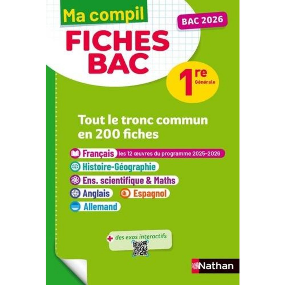 TOUT LE TRONC COMMUN EN 200 FICHES 1RE GENERALE. EDITION 2026, Cassou-Noguès Anne