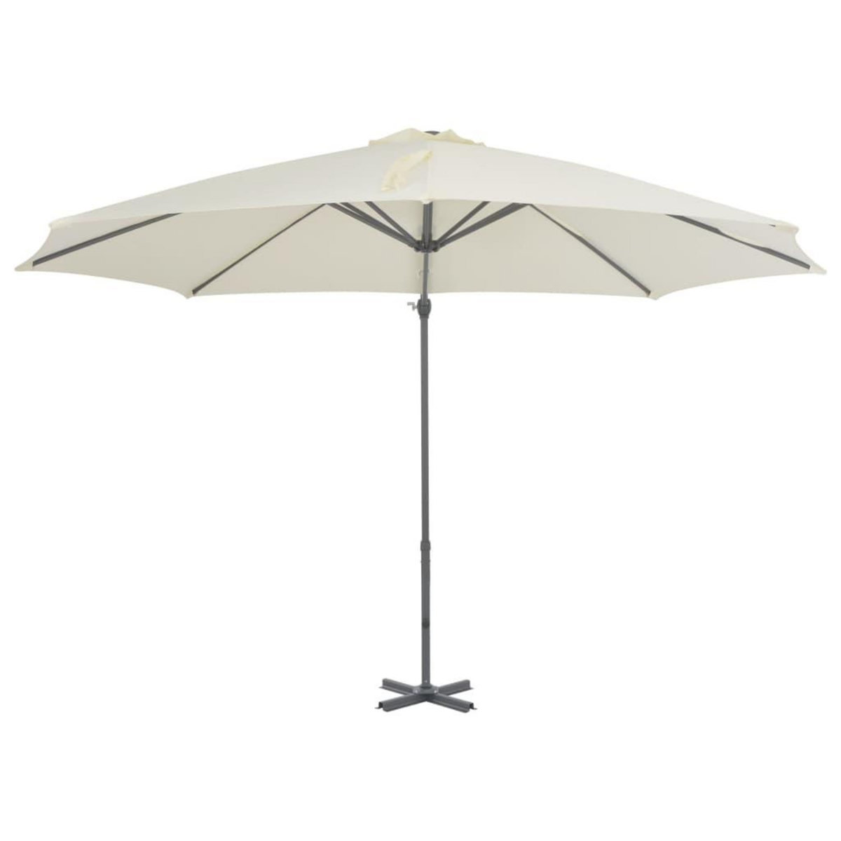 VIDAXL Parasol de jardin en porte-a-faux et poteau en aluminium sable