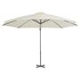 Voir la diapositive 2 : VIDAXL Parasol de jardin en porte-a-faux et poteau en aluminium sable