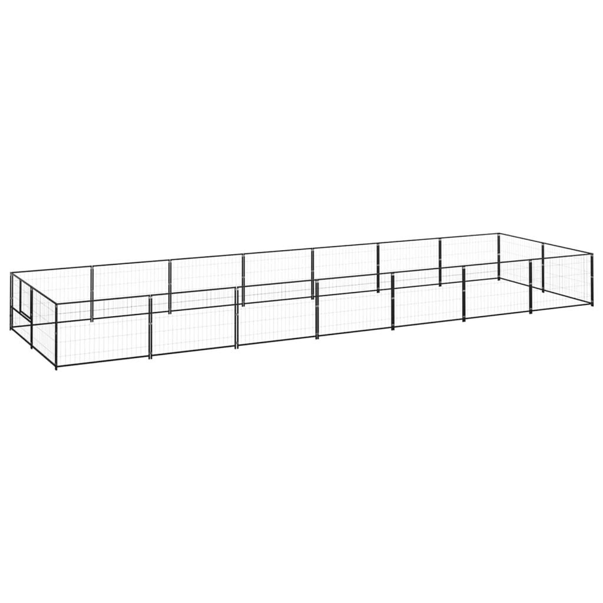 Voir la diapositive 1 : VIDAXL Chenil Noir 14 m² Acier