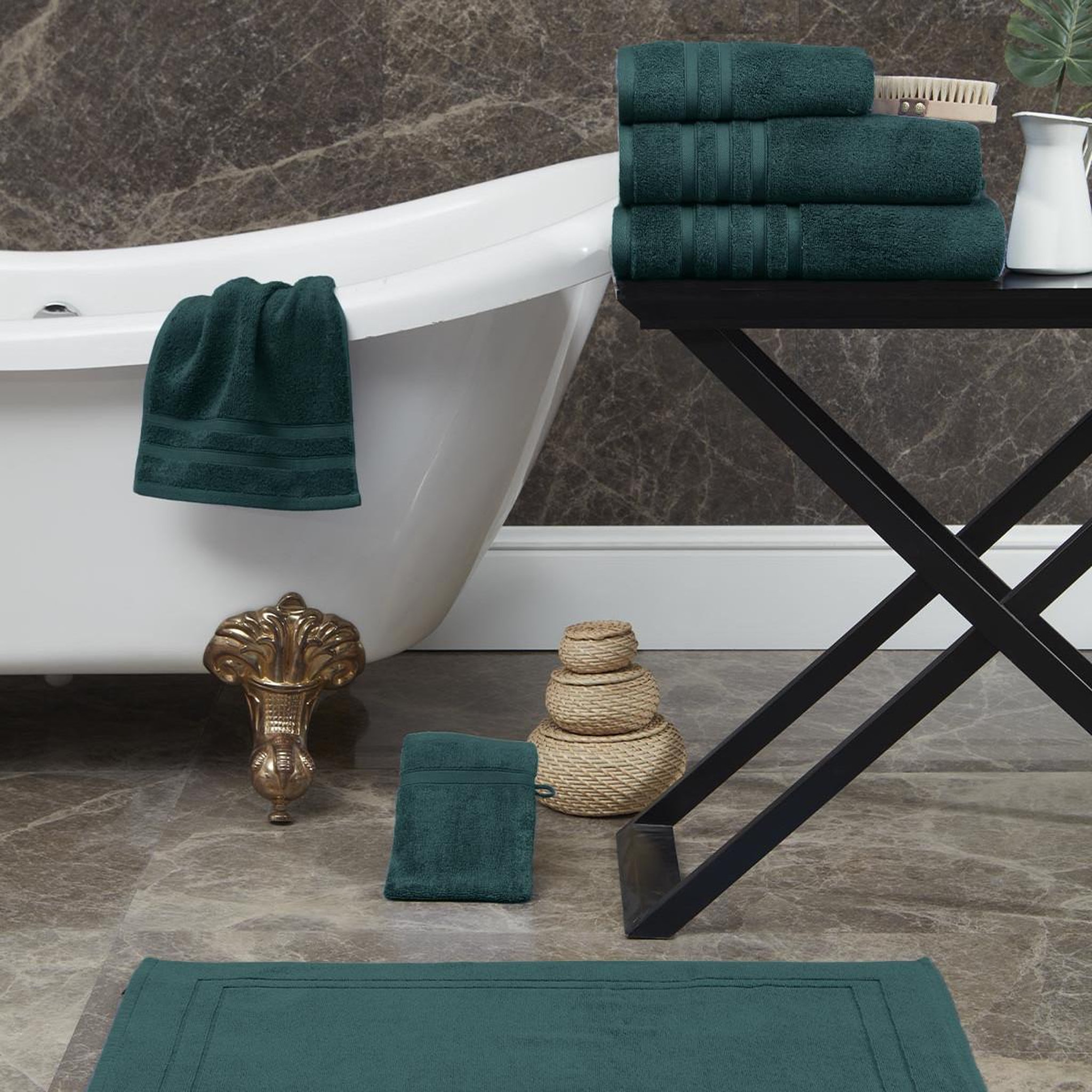 Voir la diapositive 4 : Sensei Maison Serviette de toilette 600 g/m² SENSILK - 50x100 cm