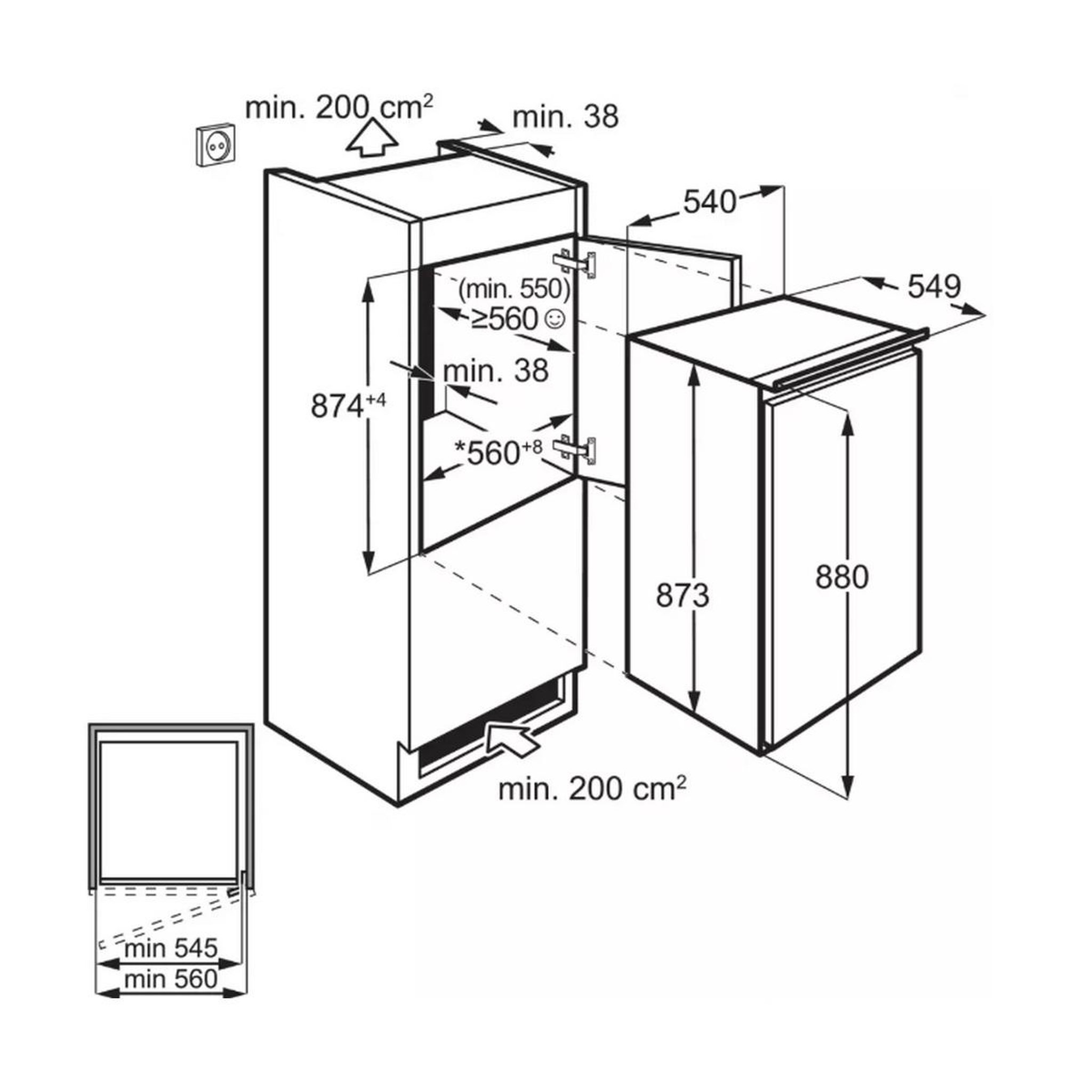 Voir la diapositive 3 : ELECTROLUX Réfrigérateur intégrable à glissières 124l - LFB2AE88S1