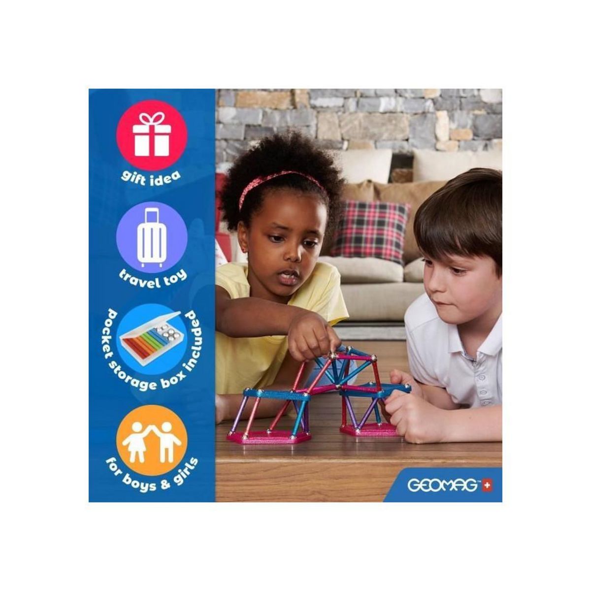 Geomag Jeu de construction magnétique - GEOMAG - Classic Panels - Fusée NASA - 103 pieces - Magnétique - Des 3 ans