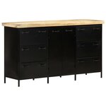 VIDAXL Buffet 140x38x76 cm Bois de manguier brut