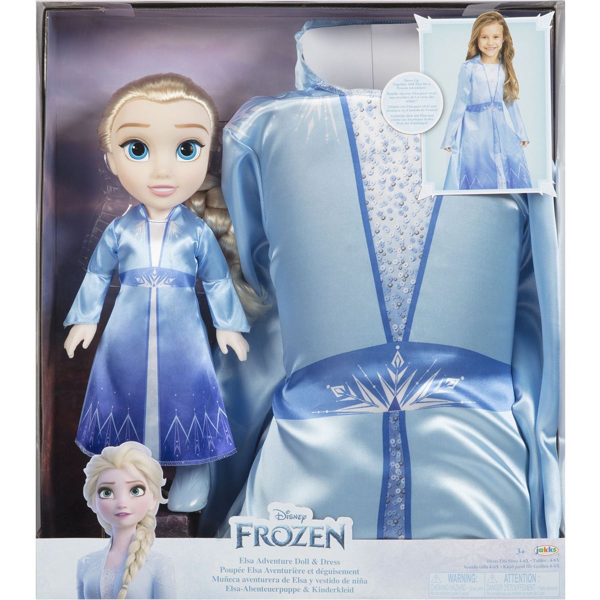 JAKKS PACIFIC Poupée Elsa 38 cm+Déguisement - Reine des Neiges 2