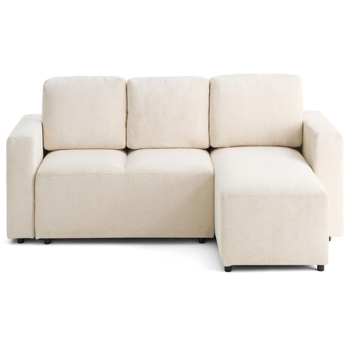 LISA DESIGN Livy - canapé d'angle réversible 4 places convertible avec coffre en velours texturé