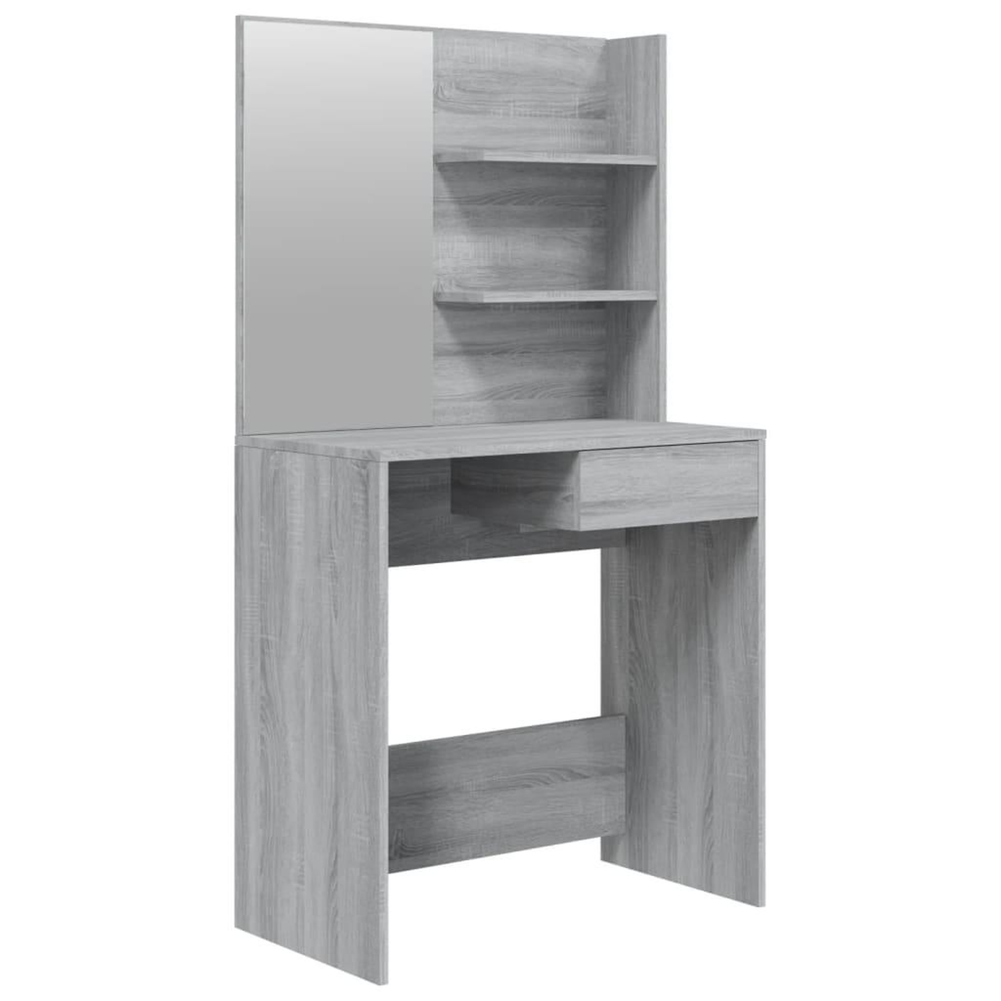 Voir la diapositive 2 : VIDAXL Coiffeuse avec miroir Sonoma gris 74,5x40x141 cm