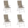 VIDAXL Coussins de chaise de jardin dossier haut lot de 4 taupe tissu
