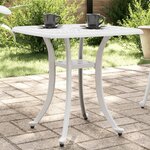 VIDAXL Table de jardin blanc 53x53x53 cm aluminium coule