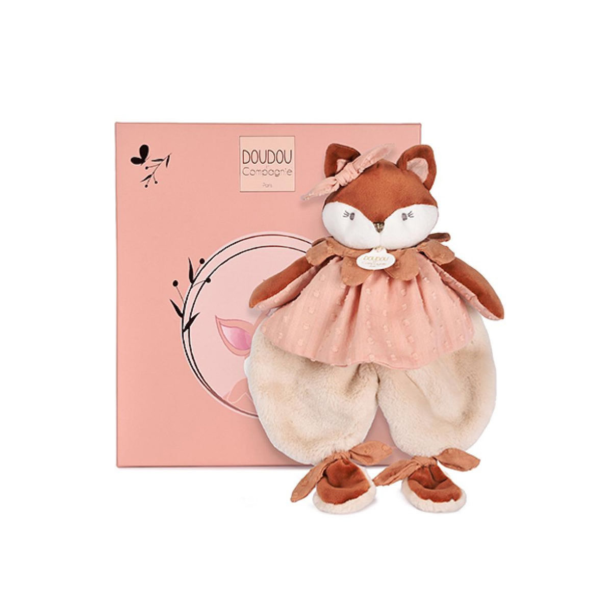 DOUDOU ET COMPAGNIE Doudou plat renard Mina - 29 cm