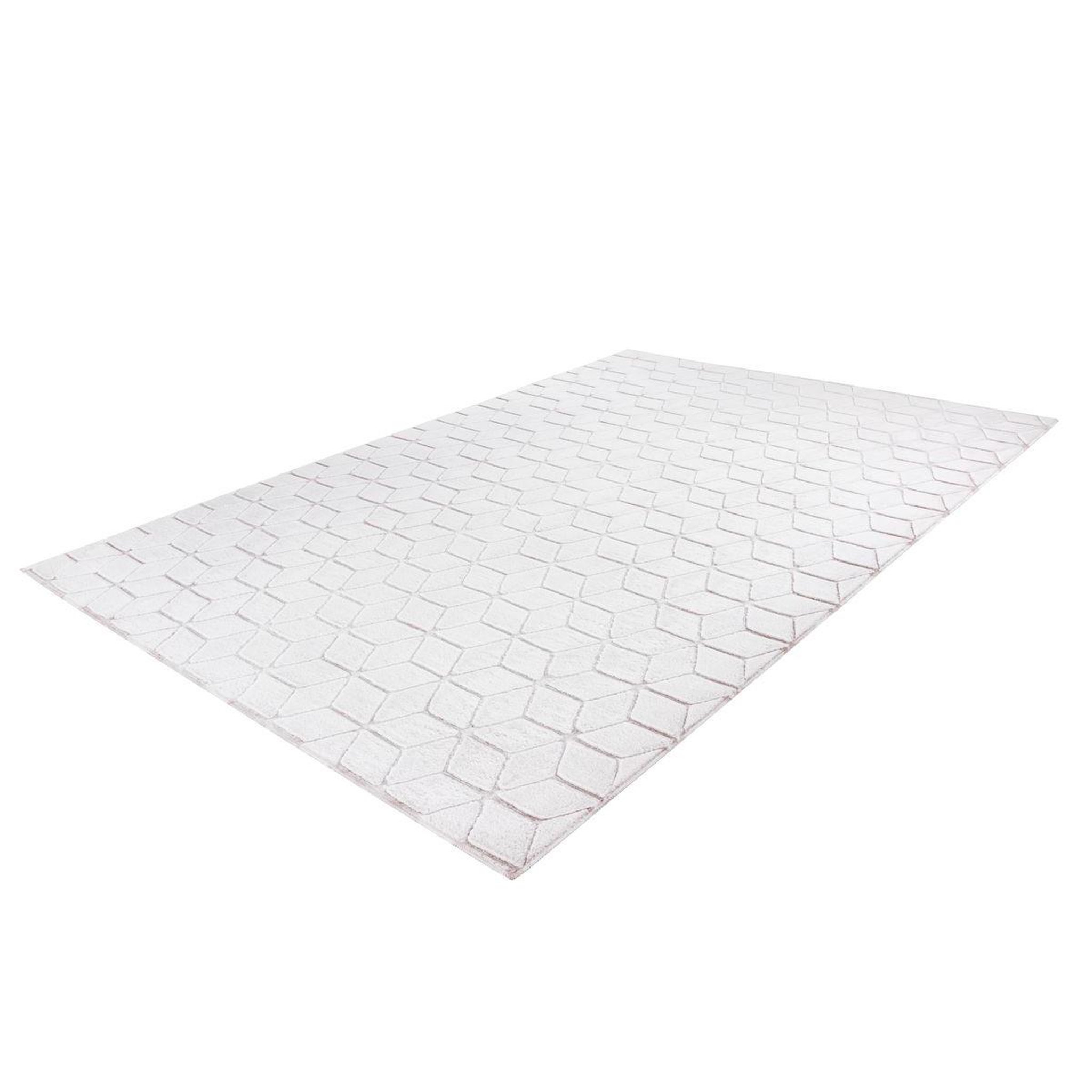 Voir la diapositive 4 : Paris Prix Tapis shaggy effet 3d  vivica  blanc & rose