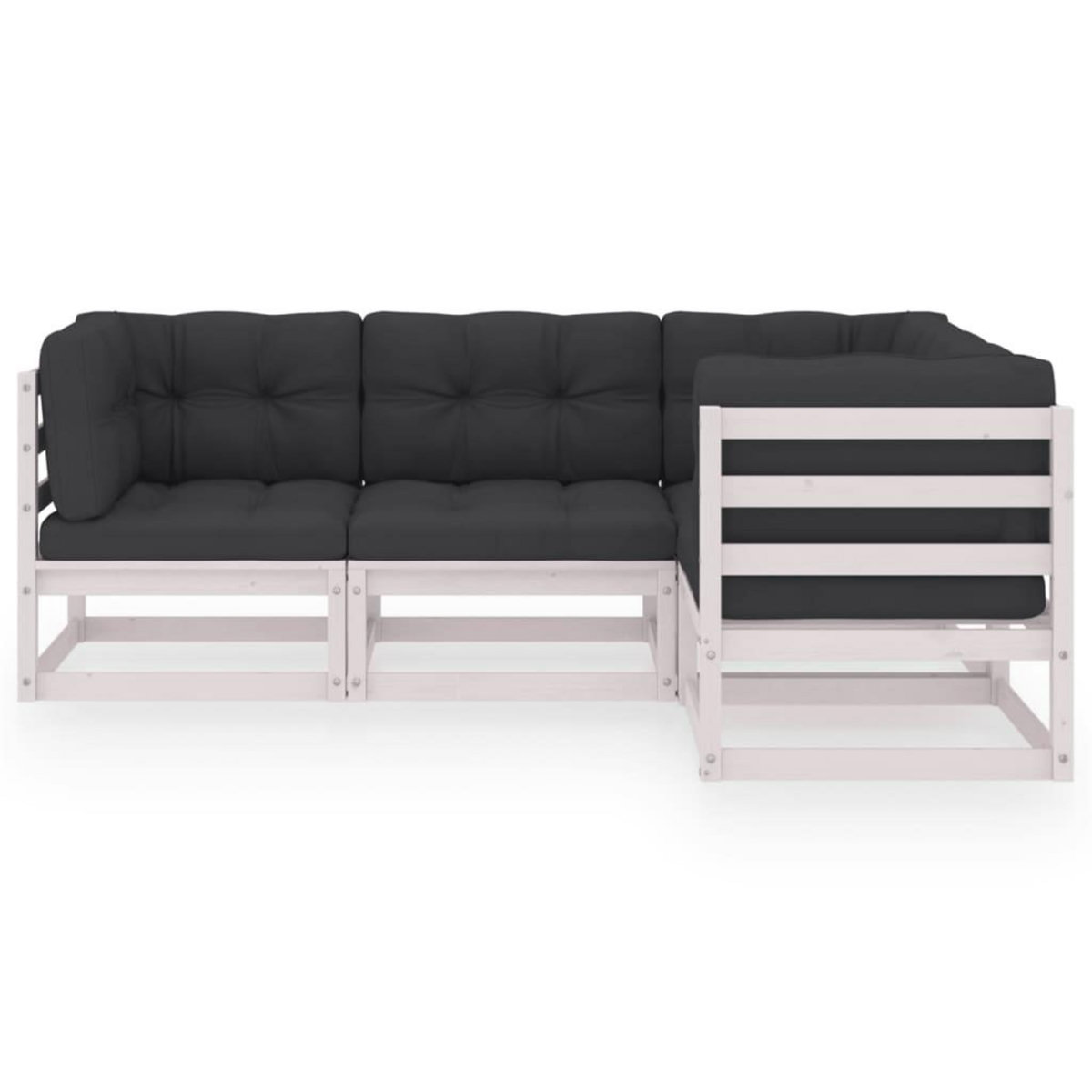 VIDAXL Salon de jardin 4 pcs avec coussins Bois de pin massif