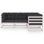 Voir la diapositive 3 : VIDAXL Salon de jardin 4 pcs avec coussins Bois de pin massif