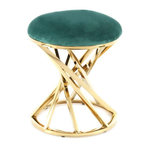 Paris Prix Tabouret Design  Wesley  49cm Vert & Or