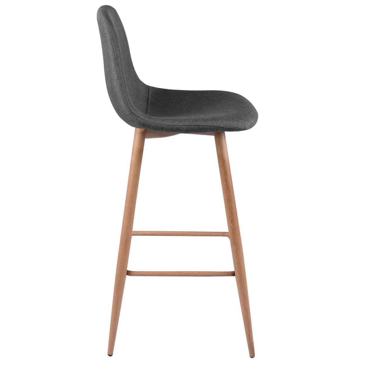 Rendez vous déco Lot de 2 chaises de bar 72.5 cm en tissu gris - Fredrik