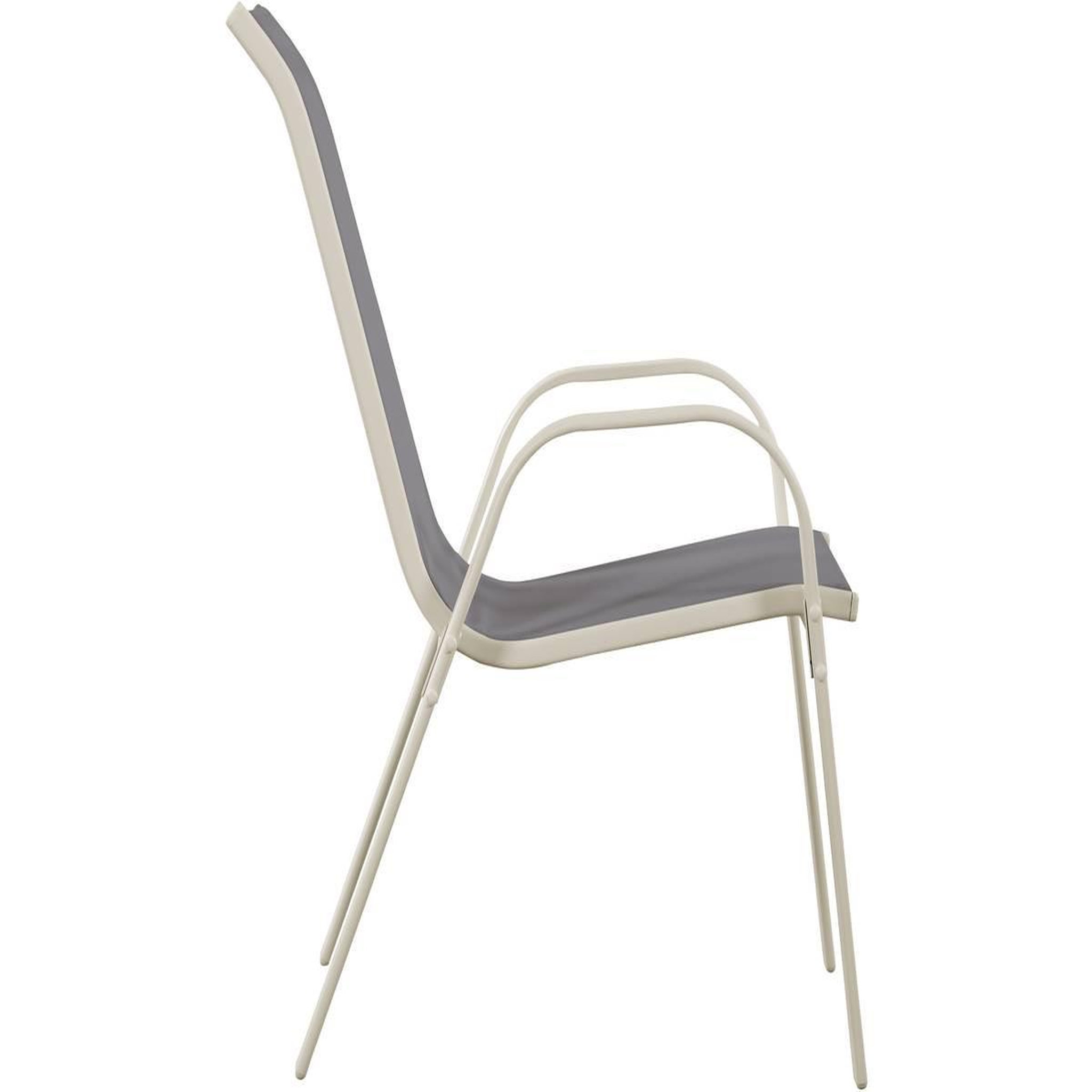 Voir la diapositive 3 : Habitat et Jardin Fauteuil jardin textilène  cordoba  - phoenix - gris clair - lot de 4