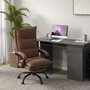 Voir la diapositive 2 : VINSETTO Fauteuil de bureau massant chauffant inclinable réglable repose-pieds rétractable microfibre marron