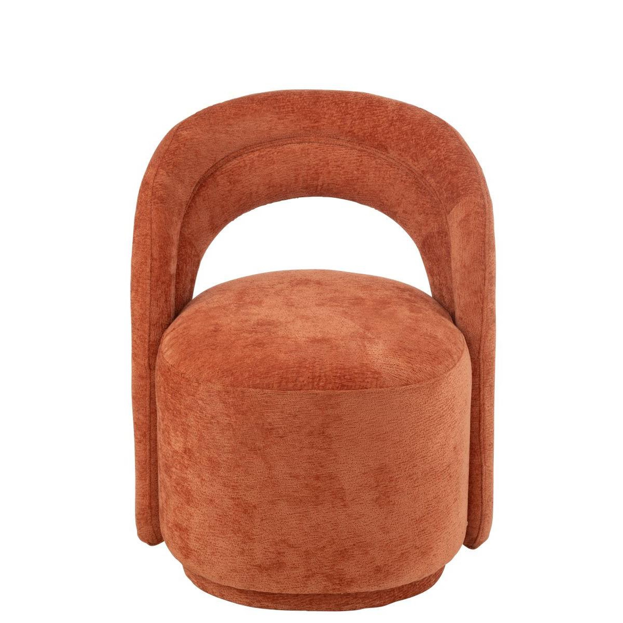 Voir la diapositive 2 : J-LINE Fauteuil design arrondi  anise  80cm orange rouille