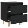 Voir la diapositive 5 : VIDAXL Table de chevet avec pieds en pin Noir 40x35x50 cm