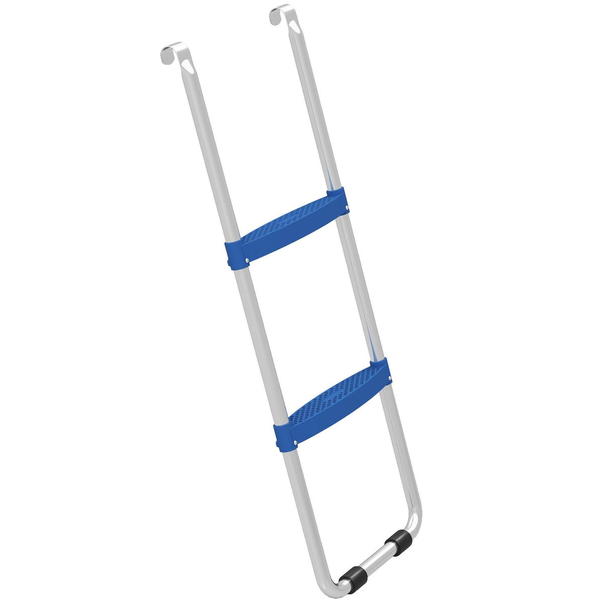 HOMCOM Échelle de trampoline 2 marches larges 150 Kg max. acier PP gris bleu