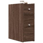 VIDAXL Armoire de salle de bain etroite avec roulettes chene marron