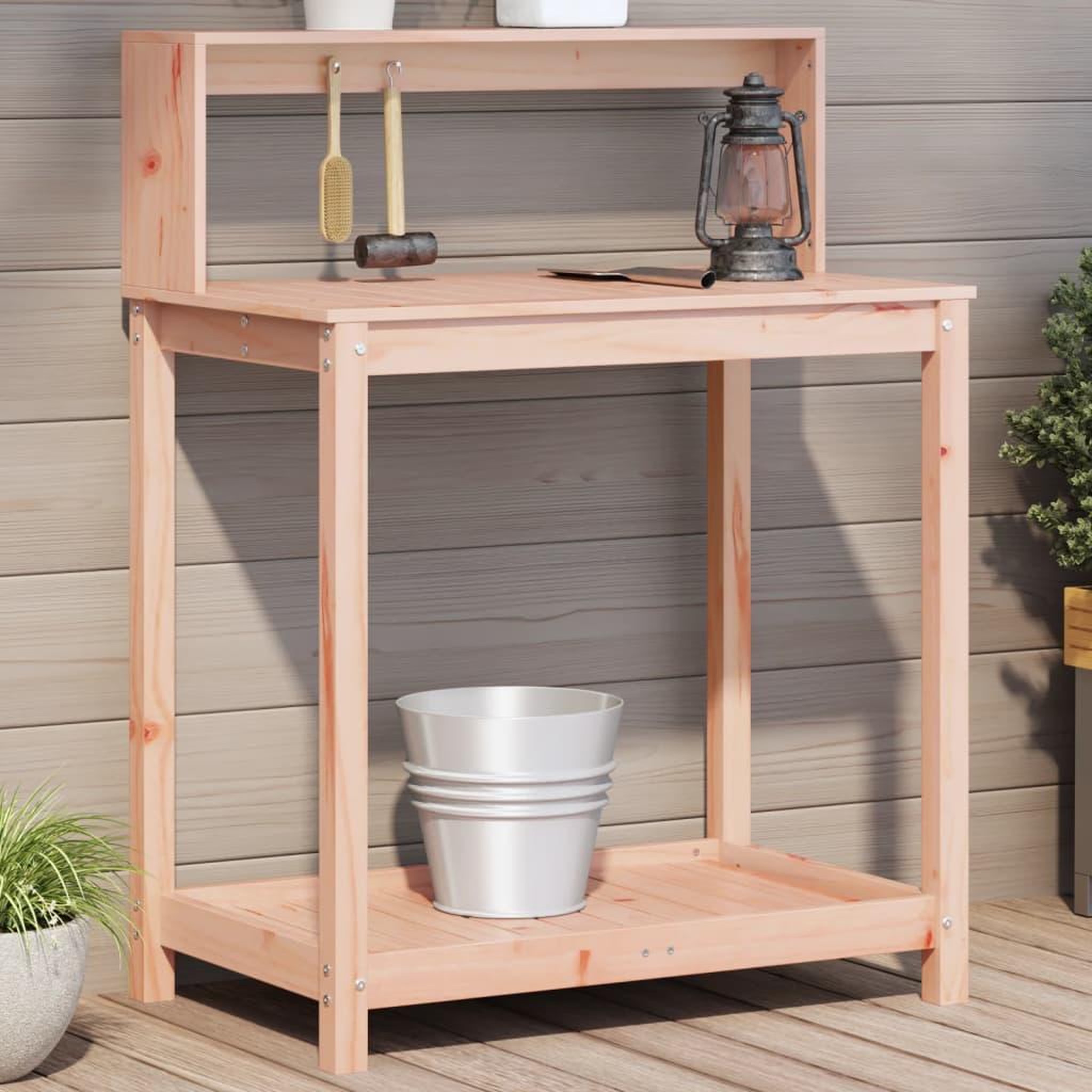 VIDAXL Table de rempotage avec etageres bois massif de douglas