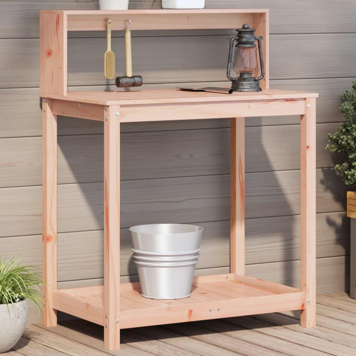 VIDAXL Table de rempotage avec etageres bois massif de douglas
