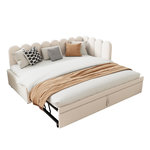 MERAX Lit gigogne rembourré. Coloris disponibles : Beige, Rose