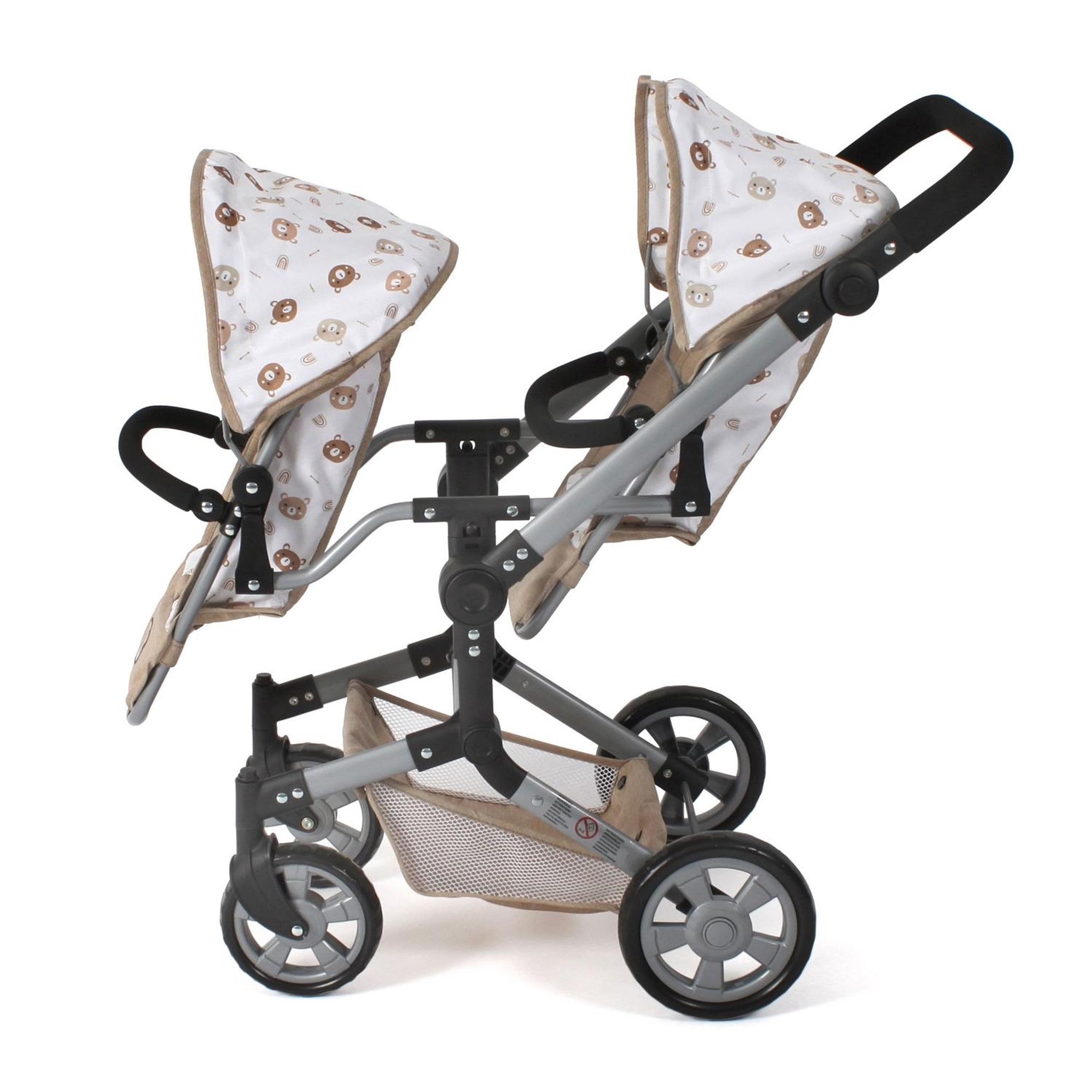 Voir la diapositive 2 : BAYER CHIC 2000 Poussette de poupée Linus Duo Beige avec oursons