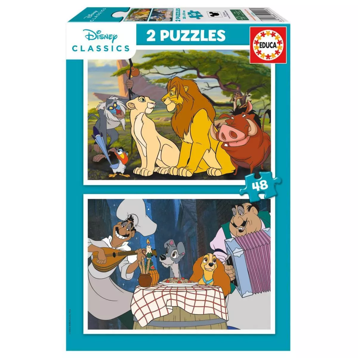 EDUCA puzzle 2 X 48 - Animaux de disney