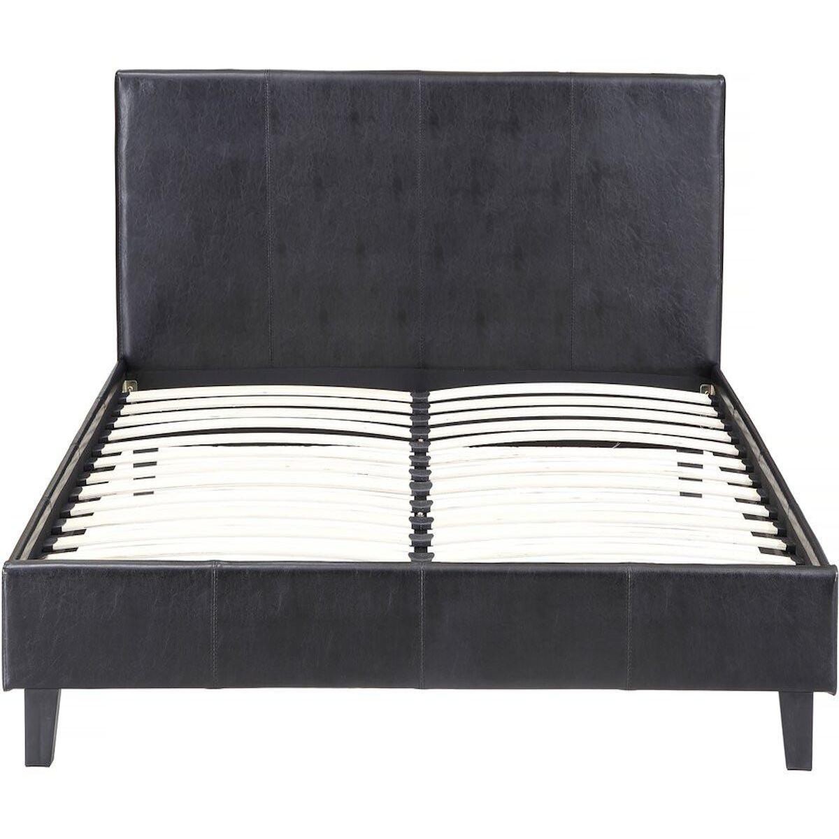 Habitat et Jardin Lit  Lina  - 140 x 190 cm - Noir