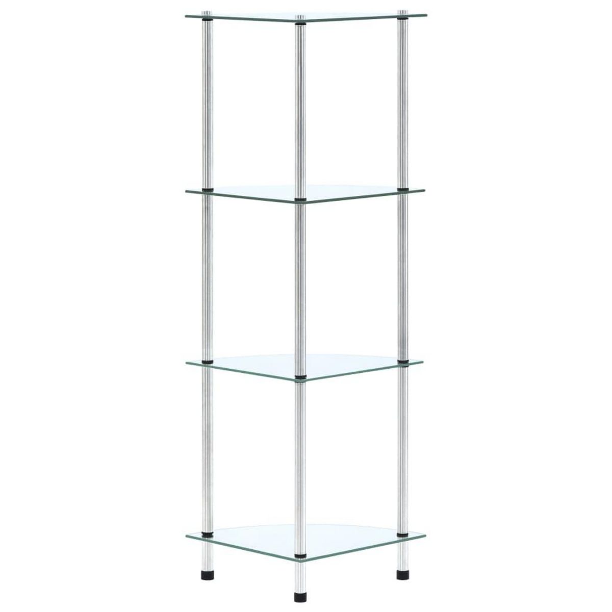VIDAXL Etagere 4 niveaux Transparent 30x30x100 cm Verre trempe