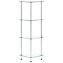 Voir la diapositive 2 : VIDAXL Etagere 4 niveaux Transparent 30x30x100 cm Verre trempe