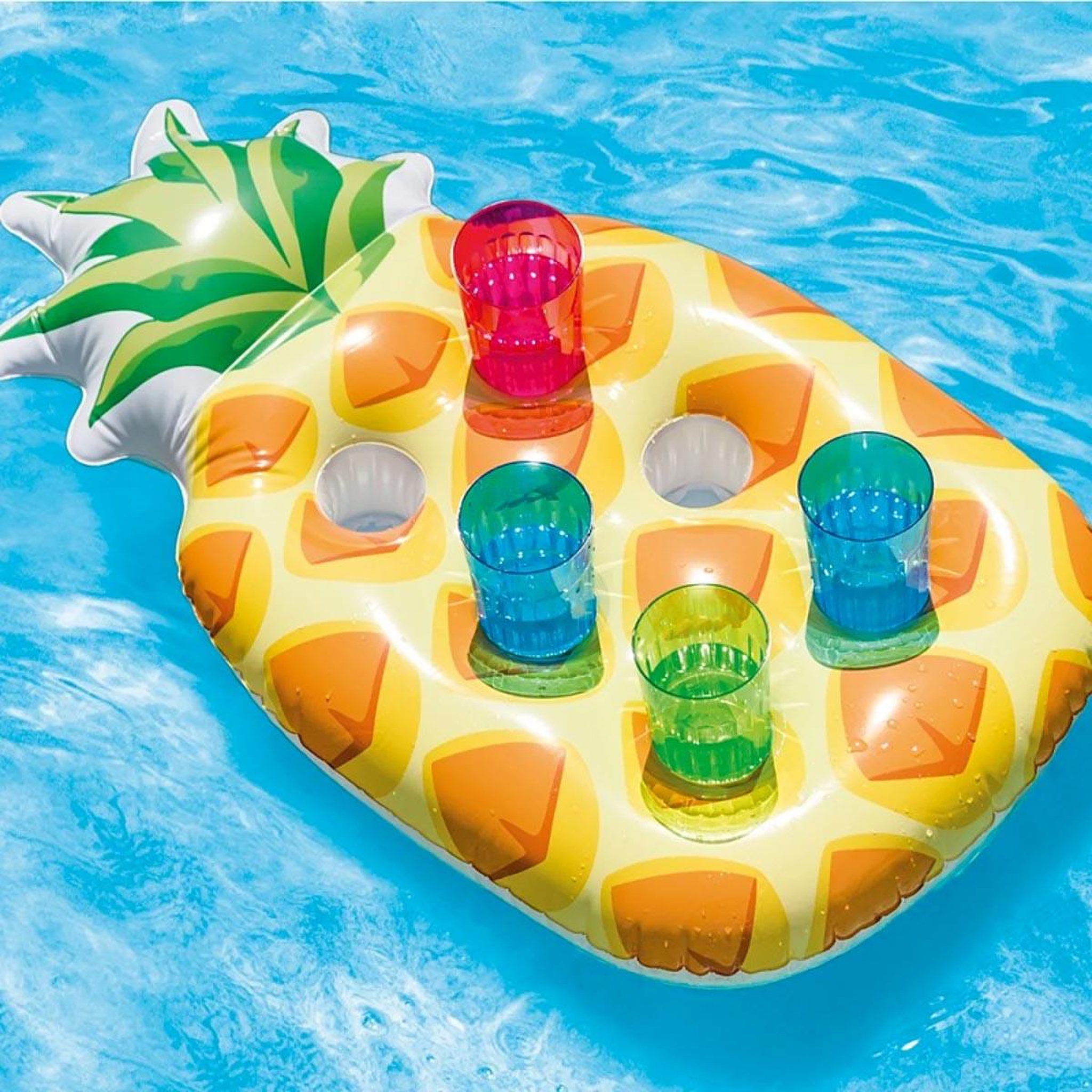 Voir la diapositive 2 : INTEX Porte verre gonflable  ananas  97cm jaune