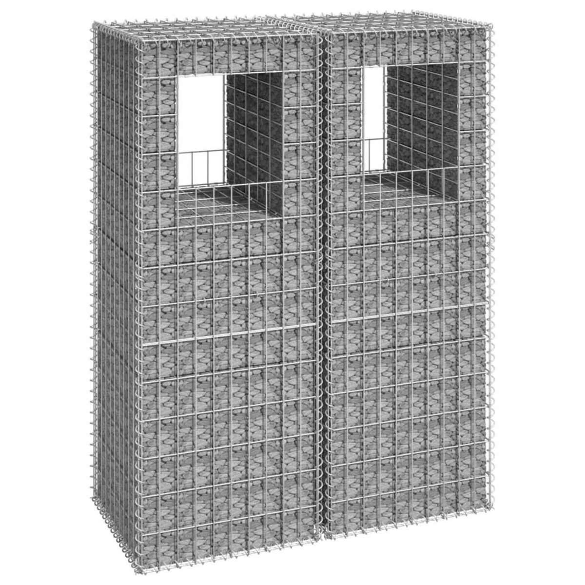 VIDAXL Poteaux a panier de gabion 2 pcs 50x50x140 cm Fer